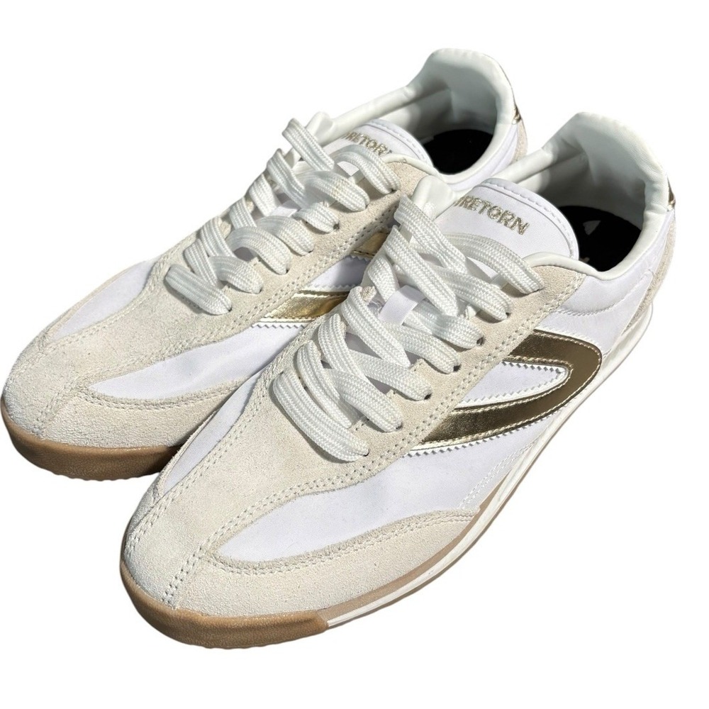 Tretorn Kristine Elite G Sneakers Women's Size 8 White/Gold Low Profile